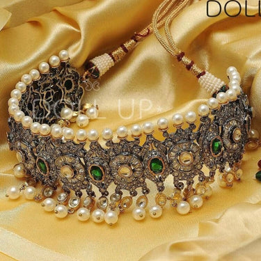 Vintage Pearl Drop Choker Necklace Set Zayn Luxury Jewellery